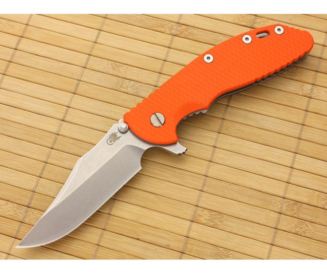 Hinderer Knives XM-24 Bowie Flipper Orange G-10 - HK-XM24-001