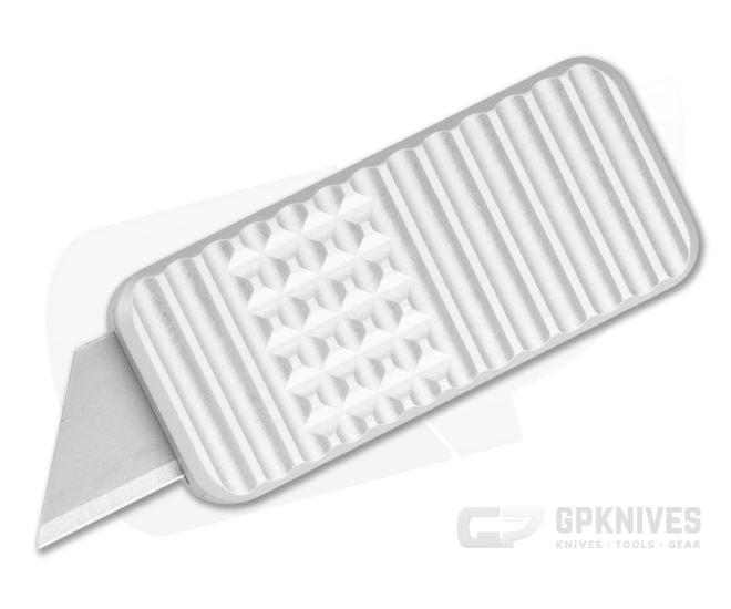 Rivery Zero V2 Gemstone Pattern Gray Aluminum Manual OTF Utility Knife (2.68" Closed) - RIV-ZV2-OTF-GEM-6061-GRY