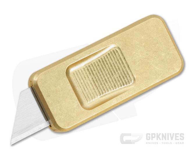 Rivery MFG Zero V2 Utility Knife Agent Newton Brass - RIV-ZV2-OTF-AN-BRASS