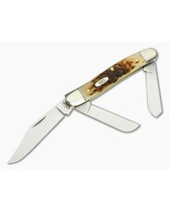 Case Amber Bone Peach Seed Jig Stockman 00128