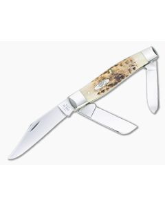 Case Amber Bone Large Stockman Carbon Steel 00204