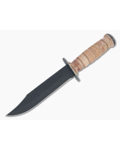 Case XX USMC Grooved Leather Fixed Knife 00334