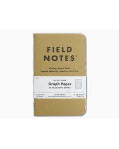 Field Notes Original Kraft Graph Paper Memo Notebook 3 Pack