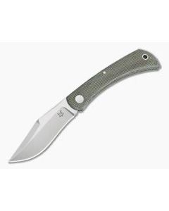 Fox Knives Libar Satin M390 Green Canvas Micarta Slip Joint Knife 01FX846