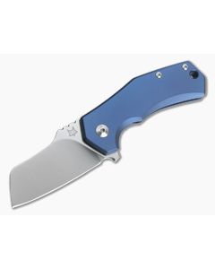 Fox Italicus M390 Sheepsfoot Blue Titanium Frame Lock Flipper 01FX897