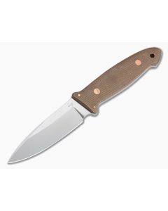 Boker Plus Cub Pro Burnley Satin D2 Brown Canvas Micarta Fixed Blade 02BO029
