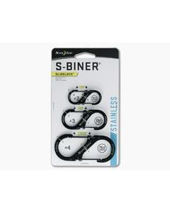 Nite Ize SlideLock S-Biner Stainless Steel Black Three Pack
