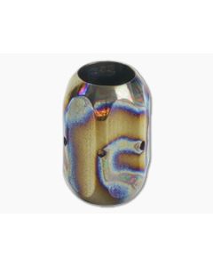 Ti Survival Titanium Lanyard Bead Hex Polished Random Flame Anodized