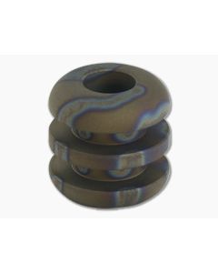 Ti Survival Titanium Lanyard Bead Three Ribbed Sandblasted Random Flame Anodized
