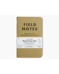 Field Notes Original Kraft Mixed Set Memo Notebook 3 Pack