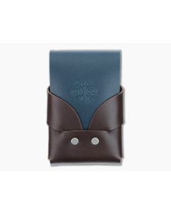 Willow Craft Goods Slim Swaddle Leather Wallet Dark Mahogany And Ocean Blue Colorway WCG-04