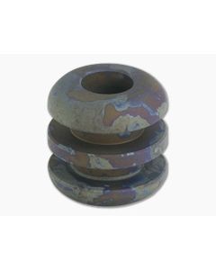 Ti Survival Three Ribbed Titanium Lanyard Bead Sandblasted Blue Smoke Anodized