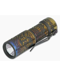 CWF Arcadian Hitex Dragon Engraved Bronze Titanium Flashlight (4500K)
