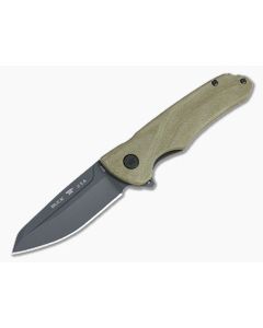 Buck Sprint Ops Flipper Coated S30V Green Canvas Micarta Folder 0843GRS