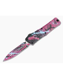 Microtech Combat Troodon D/E Gen III Black/Pink/Lt Blue Splatter