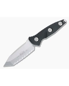 Microtech Socom Alpha Mini Tanto Full Serrated Stonewashed M390 Black G10 Fixed Blade 114M-12