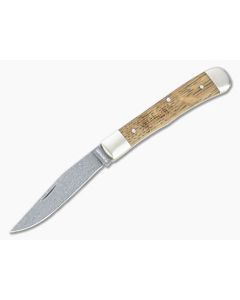 Boker Solingen Trapper Asbach Uralt Nichols Damascus Brandy Barrel Oak Slip Joint Folder 116004DAM