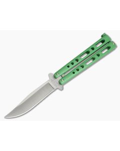 Bear and Son Cutlery Clip Point Green Butterfly Knife 117GR