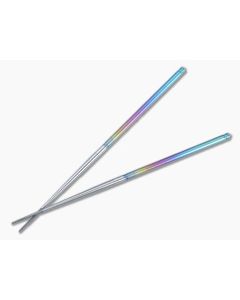 Foltsum 2-Piece Chopsticks Rainbow Anodized and Satin Titanium 011