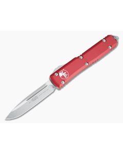Microtech Ultratech S/E Drop Point Stonewashed M390 Red OTF Automatic Knife 121-10RD