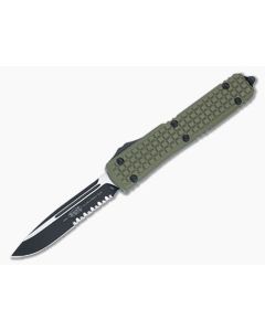 Microtech Ultratech Frag OD Green G10 Part Serrated M390 121-2FRGTODS