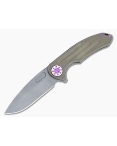 Curtiss Knives F3 Large Bronze Ball-Milled Dark Stonewashed Magnacut Slicer Flipper CK-14
