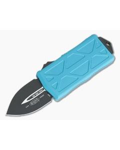 Microtech Exocet Turquoise Handle Black Plain Double Edge CA Legal OTF Auto 157-1TQ-204P