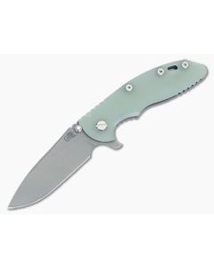 Hinderer XM-18 3.5 Skinny Hollow Ground Slicer Translucent G10 Battle Blue