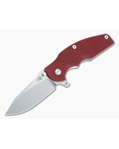Hinderer Jurassic Hollow Ground Slicer Red G10 Stonewash