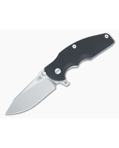 Hinderer Jurassic Hollow Ground Slicer Black G10 Stonewash Blue