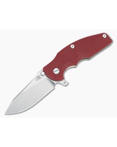 Hinderer Jurassic Hollow Ground Slicer Red G10 Stonewash Bronze
