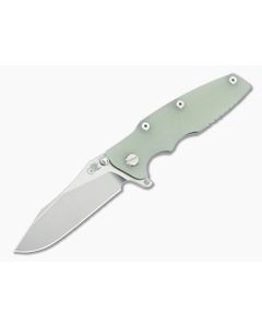 Hinderer Eklipse 3.5 Skinny Hollow Ground Slicer Translucent Green G10 Stonewash