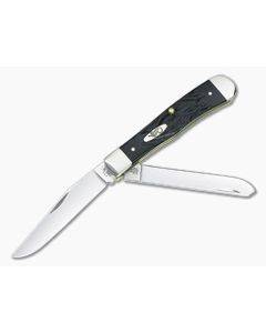 Case Trapper Rough Black Synthetic Slip Joint Folder 18221
