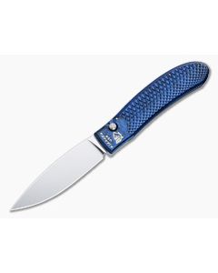 Piranha P18 Toxin Automatic Blue Aluminum Handle Mirror Polished 154CM Drop Point Blade 18B