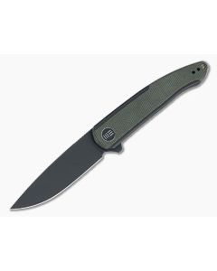 WE Knives Smooth Sentinel Black Stonewashed 20CV Green Micarta Inlaid Flipper WE20043-4