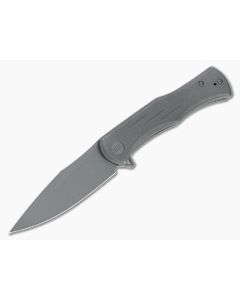 WE Knives Primoris Gray Stonewashed 20CV Gray Titanium Frame Lock Flipper WE20047A-1