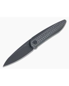 WE Knives Black Void Opus Black Stonewashed 20CV Carbon Fiber Titanium Front Flipper 2010V-1