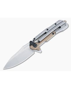 Kershaw Frontrunner Gray and Bronze PVD Steel Handle Stonewash D2 Flipper 2039
