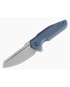 WE Knives Starhawk Flipper Blasted 20CV Stonewashed Blue Titanium Folder WE21017-4