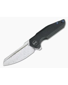 WE Knives Starhawk Flipper Damasteel Stonewashed Black Titanium Folder WE21017-DS1