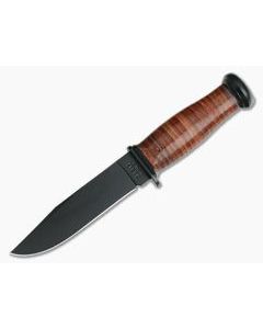 Kabar Mark I 1095 Cro-Van Stacked Leather USN Knife 2225