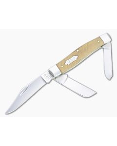Case Large Stockman Smooth Natural Canvas Micarta 23693