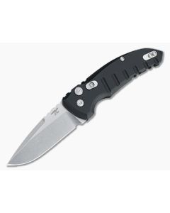 Hogue A01 MicroSwitch Tumbled Drop Point Black Aluminum 