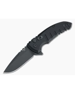 Hogue X1 MicroFlip Black Cerakote Drop Point Aluminum Button Lock Flipper 24176