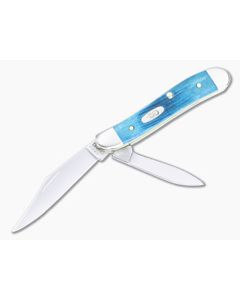 Case Peanut Caribbean Blue Sawcut Jig Bone Slip Joint 25596