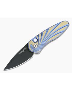 Protech Sprint Custom Auto 3D Bronze & Blue Titanium Wave