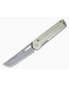 Gerber Ayako Green Aluminum Gray TiN Tanto Frame Lock Folding Knife 30-001690