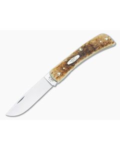 Case Sod Buster Jr. Peach Seed Jigged Amber Bone Carbon Steel 30092