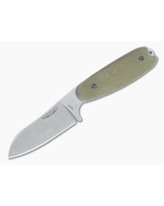 Bradford Guardian3.5 Sheepsfoot Stonewashed M390 3D Green Micarta Fixed Blade
