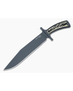 Cold Steel Drop Forged Bowie Black 52100 Faux Stag Fixed Blade 36MK
